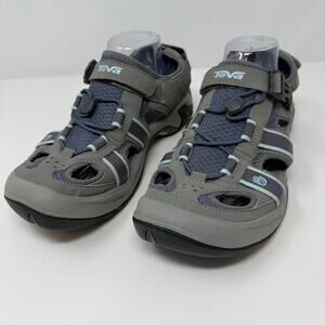Teva Omnium Sandals Women's 10 Grey Blue Hiking Sandals Comfort Sandal